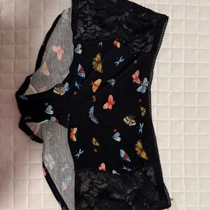 Soma Black Panties with Butterfly Print